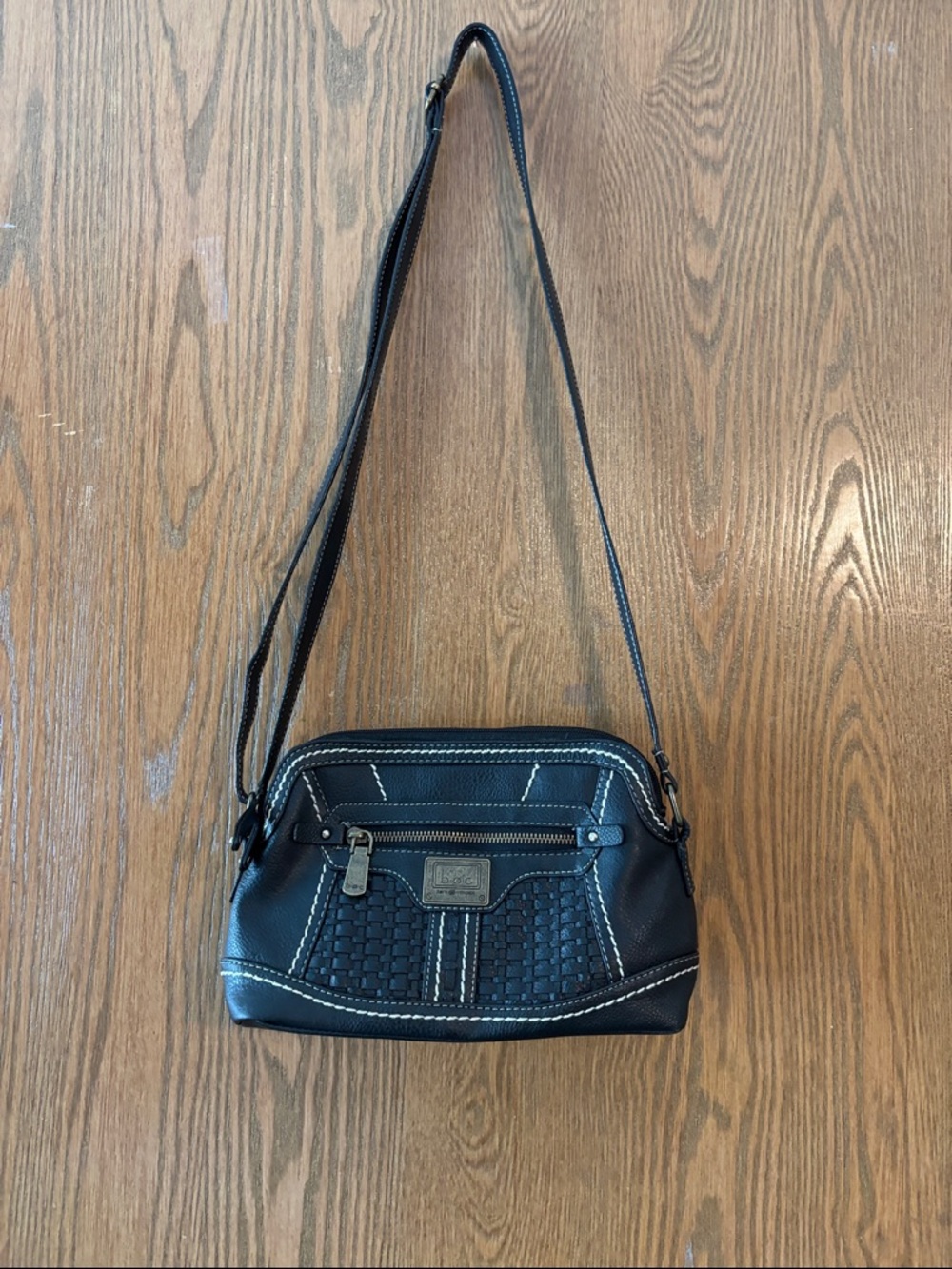 BOC NWOT Black Women's Crossbody Bag with Woven Detail